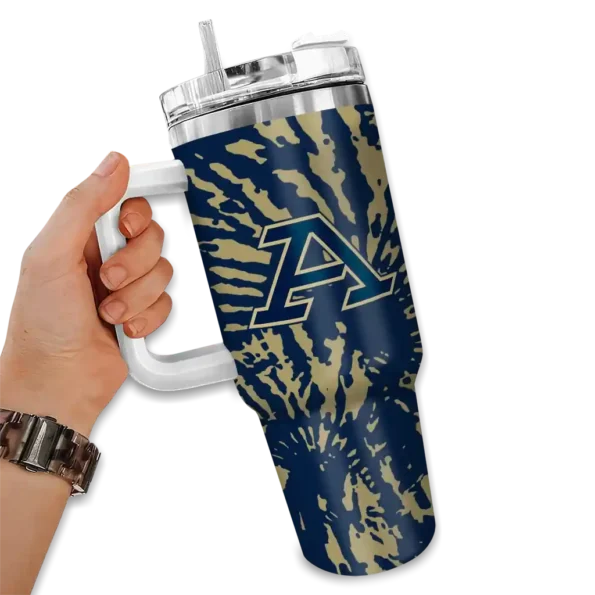 personalized akron zips burst swirl blue curved tumbler fashion forward.webp