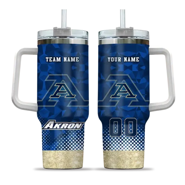 personalized akron zips geometric prism blue curved tumbler best selling.webp