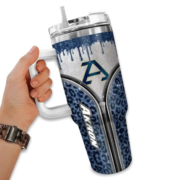 personalized akron zips leopard zipper blue curved tumbler fashion forward.webp