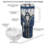 personalized akron zips leopard zipper blue curved tumbler best selling.webp