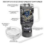 personalized akron zips superman shield blue gray curved tumbler best selling.webp