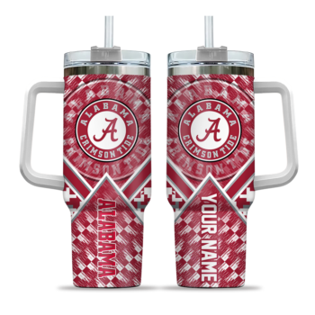 personalized alabama crimson tide chevron angle crimson curved tumbler best selling.webp