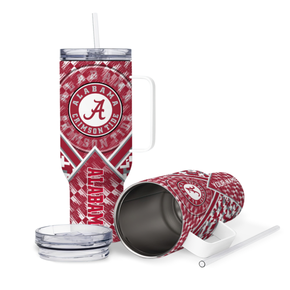 personalized alabama crimson tide chevron angle crimson curved tumbler high quality.webp