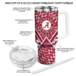 personalized alabama crimson tide chevron angle crimson curved tumbler best selling.webp
