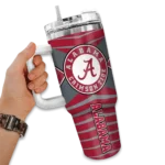 personalized alabama crimson tide chevron layers crimson curved tumbler best selling.webp