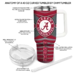 personalized alabama crimson tide chevron layers crimson curved tumbler best selling.webp
