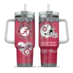 personalized alabama crimson tide heart helmet motif crimson curved tumbler best selling.webp