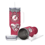 personalized alabama crimson tide heart helmet motif crimson curved tumbler best selling.webp