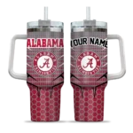 personalized alabama crimson tide hex texture crimson curved tumbler best selling.webp