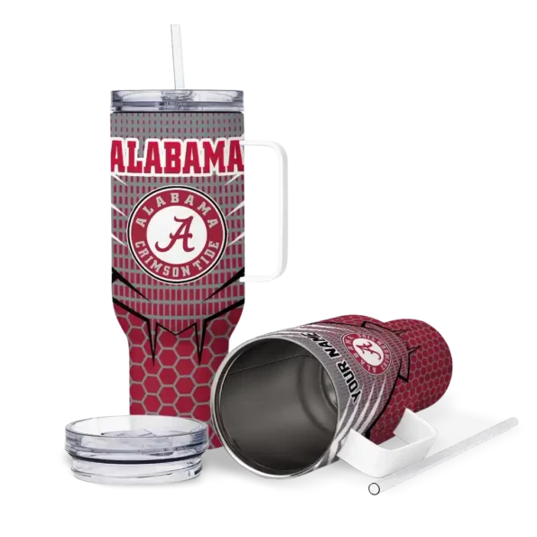 personalized alabama crimson tide hex texture crimson curved tumbler high quality.webp
