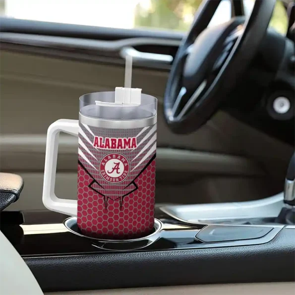 personalized alabama crimson tide hex texture crimson curved tumbler trendy.webp