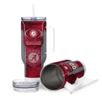 personalized alabama crimson tide hexagon armor crimson curved tumbler best selling.webp