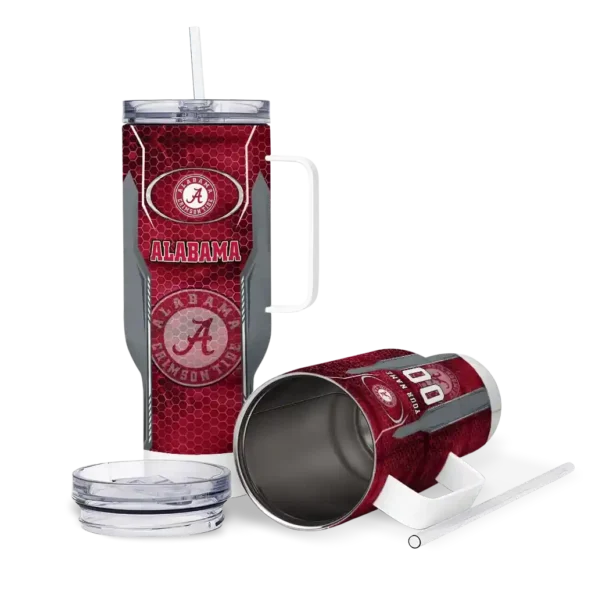 personalized alabama crimson tide hexagon armor crimson curved tumbler high quality.webp