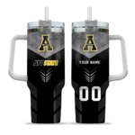 personalized appalachian state mountaineers arrow armor black curved tumbler best selling.webp