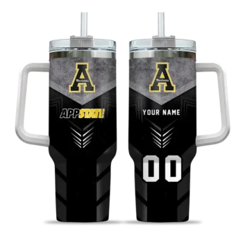 personalized appalachian state mountaineers arrow armor black curved tumbler best selling.webp