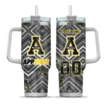 personalized appalachian state mountaineers bold diamonds black curved tumbler best selling.webp