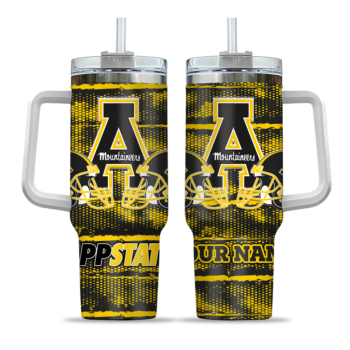 personalized appalachian state mountaineers honey streaks black curved tumbler best selling.webp