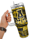 personalized appalachian state mountaineers honey streaks black curved tumbler best selling.webp