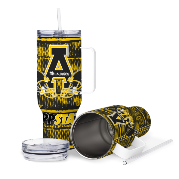 personalized appalachian state mountaineers honey streaks black curved tumbler high quality.webp