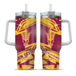 personalized arizona state sun devils abstract paths maroon curved tumbler best selling.webp