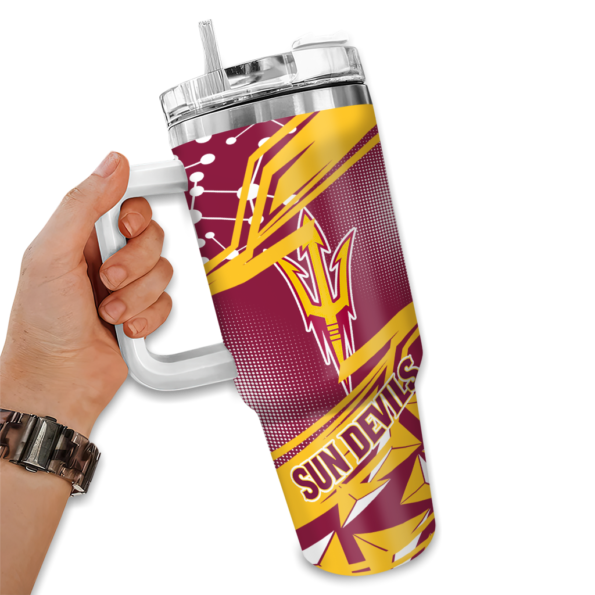 personalized arizona state sun devils abstract paths maroon curved tumbler fashion forward.webp