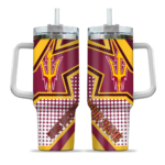 personalized arizona state sun devils arrow burst maroon curved tumbler best selling.webp