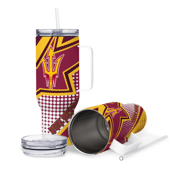 personalized arizona state sun devils arrow burst maroon curved tumbler high quality.webp