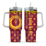 personalized arizona state sun devils bullseye drips maroon curved tumbler best selling.webp