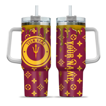 personalized arizona state sun devils bullseye drips maroon curved tumbler best selling.webp