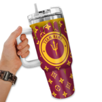 personalized arizona state sun devils bullseye drips maroon curved tumbler best selling.webp