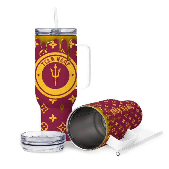 personalized arizona state sun devils bullseye drips maroon curved tumbler high quality.webp
