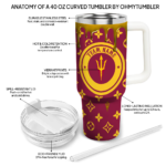 personalized arizona state sun devils bullseye drips maroon curved tumbler best selling.webp