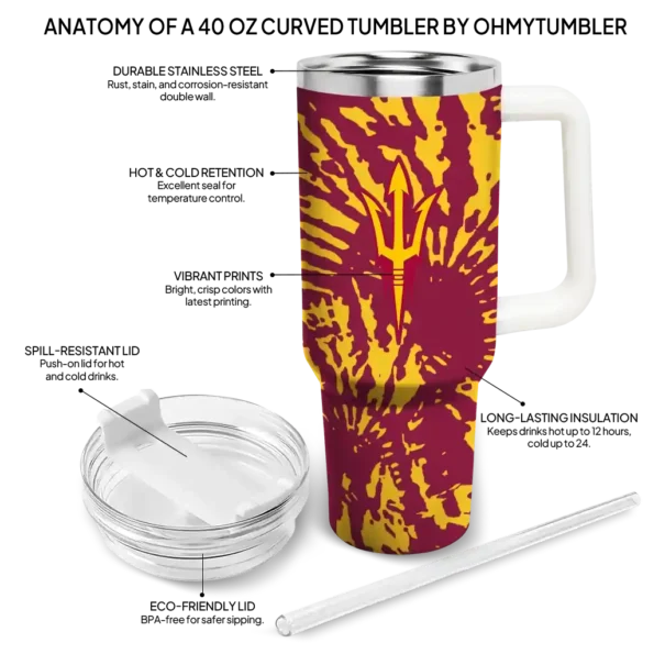 personalized arizona state sun devils burst swirl maroon curved tumbler new arrival.webp