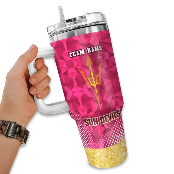 personalized arizona state sun devils geometric prism maroon curved tumbler fashion forward.webp
