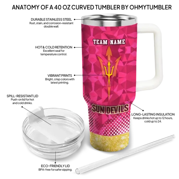 personalized arizona state sun devils geometric prism maroon curved tumbler new arrival.webp
