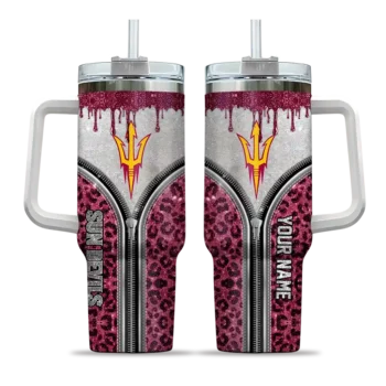 personalized arizona state sun devils leopard zipper maroon curved tumbler best selling.webp