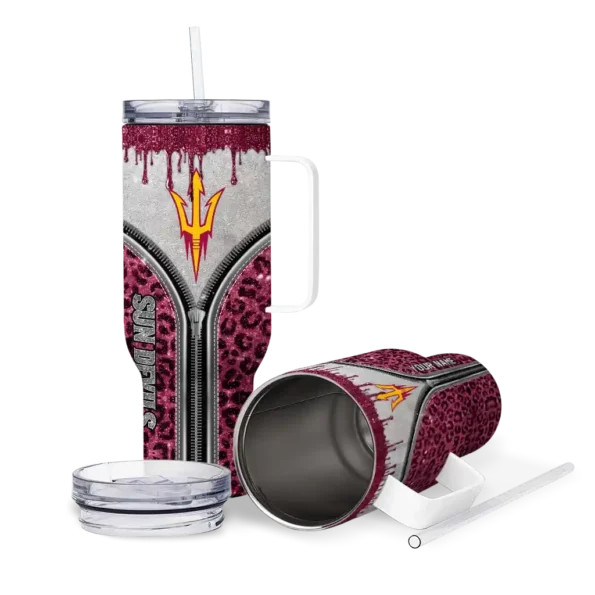 personalized arizona state sun devils leopard zipper maroon curved tumbler high quality.webp