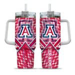 personalized arizona wildcats chevron angle red curved tumbler best selling.webp
