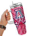 personalized arizona wildcats chevron angle red curved tumbler best selling.webp
