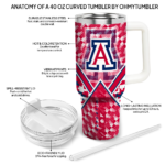 personalized arizona wildcats chevron angle red curved tumbler best selling.webp
