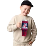 personalized arizona wildcats chevron layers red curved tumbler best selling.webp