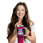 personalized arizona wildcats chevron layers red curved tumbler best selling.webp