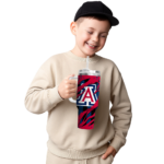 personalized arizona wildcats claw cut red black curved tumbler best selling.webp