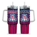 personalized arizona wildcats hex texture red curved tumbler best selling.webp