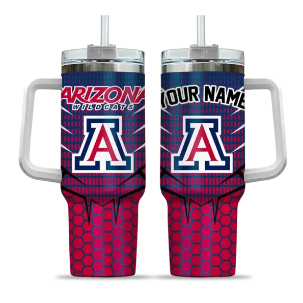 personalized arizona wildcats hex texture red curved tumbler best selling.webp