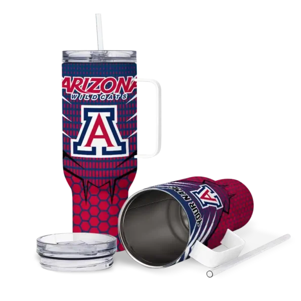 personalized arizona wildcats hex texture red curved tumbler high quality.webp