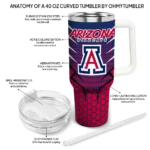 personalized arizona wildcats hex texture red curved tumbler best selling.webp