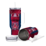 personalized arizona wildcats hexagon armor red curved tumbler best selling.webp