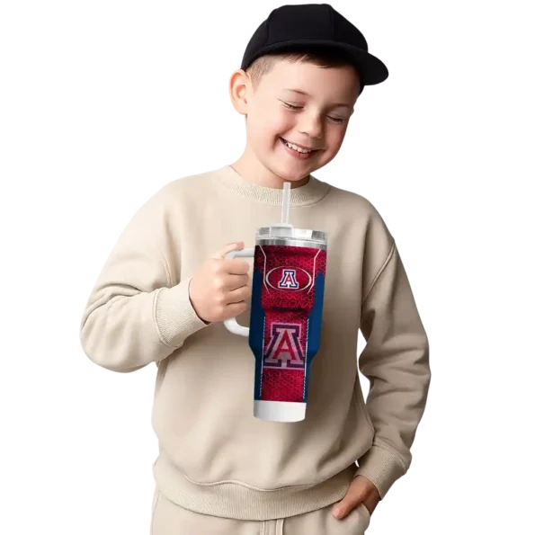personalized arizona wildcats hexagon armor red curved tumbler latest model.webp