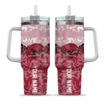 personalized arkansas razorbacks chevron stripe red curved tumbler best selling.webp